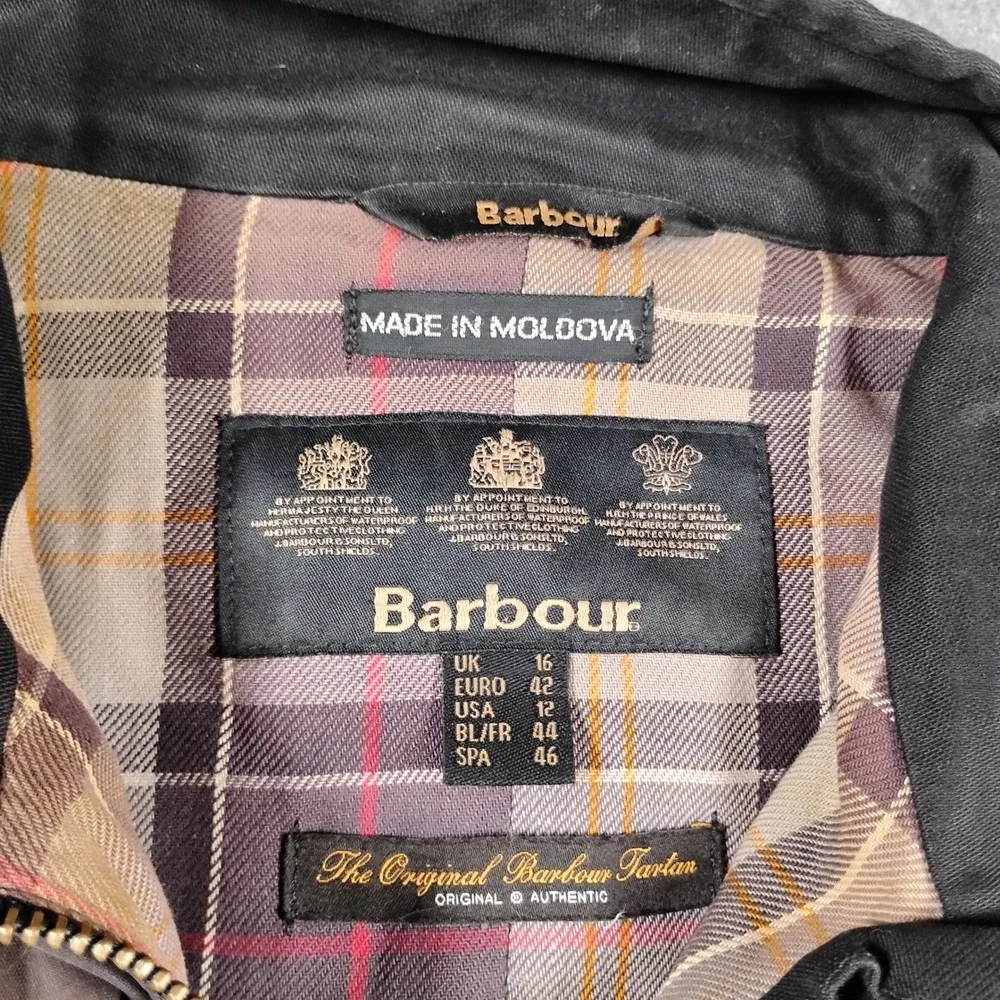Barbour Ladies Utility Waxed Cotton Jacket Brown LWX0004 Size US 12 UK 16 Fair - Picture 2 of 16